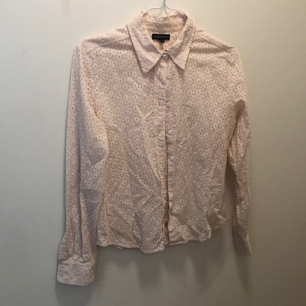 Club Monaco Ballet Pink Eyelet Blouse